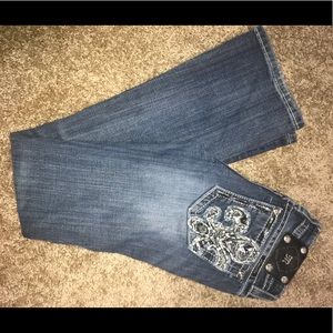 Miss Me medium wash Fresh Fleur Signature Boot 00
